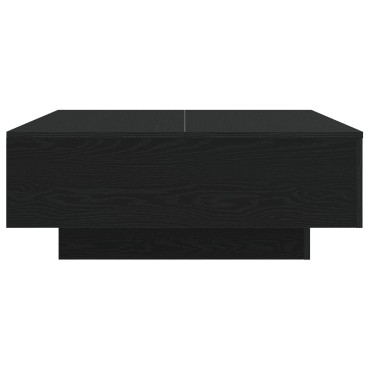 vidaXL Τραπεζάκι σαλονιού με LED φώτα Μαύρο Δρυς 80x80x31cm 1 τεμ.