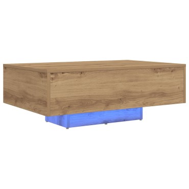 vidaXL Τραπέζι σαλονιού με LED φώτα Artisan Oak 85x55x31 εκ 1 τεμ.