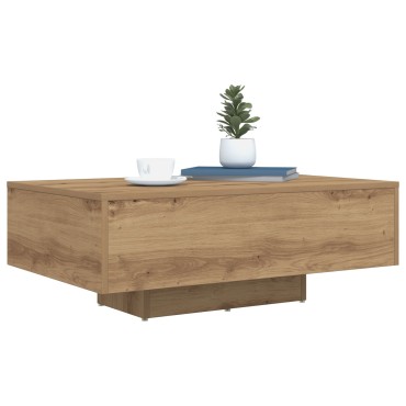 vidaXL Τραπέζι σαλονιού με LED φώτα Artisan Oak 85x55x31 εκ 1 τεμ.