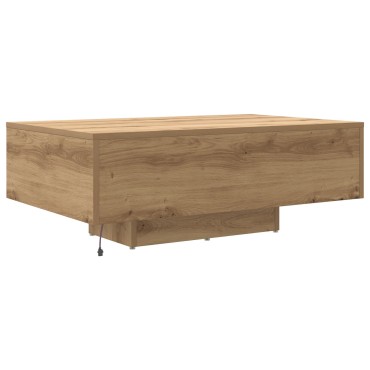 vidaXL Τραπέζι σαλονιού με LED φώτα Artisan Oak 85x55x31 εκ 1 τεμ.
