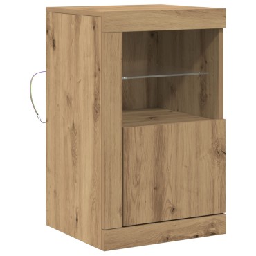 vidaXL Τραπέζι με LED φώτα Artisan Oak 41x37x67cm
