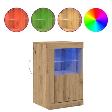 vidaXL Τραπέζι με LED φώτα Artisan Oak 41x37x67cm
