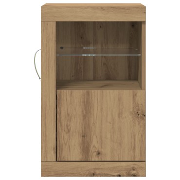 vidaXL Τραπέζι με LED φώτα Artisan Oak 41x37x67cm