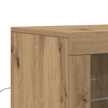 vidaXL Τραπέζι με LED φώτα Artisan Oak 41x37x67cm
