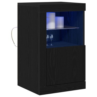 vidaXL Σαλονάκι με LED Φώτα Μαύρη Δρυς 41x37x67cm