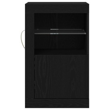 vidaXL Σαλονάκι με LED Φώτα Μαύρη Δρυς 41x37x67cm