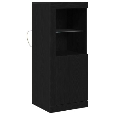 vidaXL Κονσόλα με LED Φώτα Μαύρο Δρυς 41x37x100cm 1 τεμ.