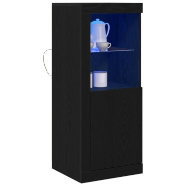 vidaXL Κονσόλα με LED Φώτα Μαύρο Δρυς 41x37x100cm 1 τεμ.