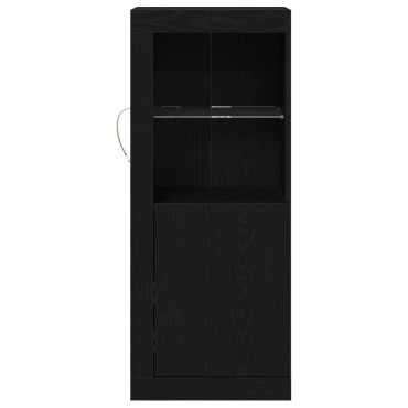 vidaXL Κονσόλα με LED Φώτα Μαύρο Δρυς 41x37x100cm 1 τεμ.