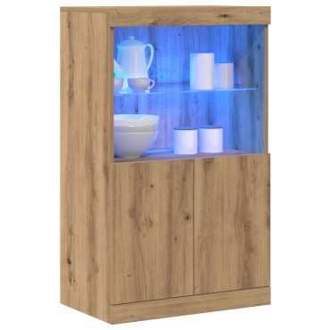 vidaXL Σαλονάκι με Φωτιστικά LED Ξύλο Artisan 60x37x100cm 1 τεμ.