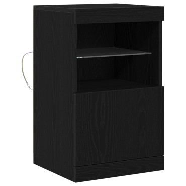 vidaXL Μπουφές με LED Φώτα Μαύρη Δρυς 41x37x67cm 1 τεμ.