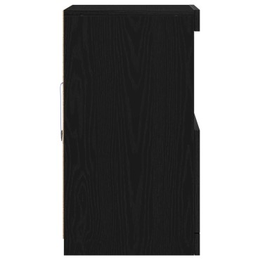 vidaXL Μπουφές με LED Φώτα Μαύρη Δρυς 41x37x67cm 1 τεμ.