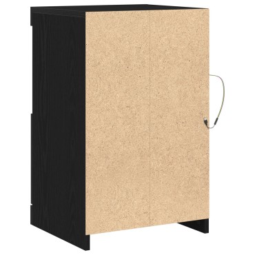 vidaXL Μπουφές με LED Φώτα Μαύρη Δρυς 41x37x67cm 1 τεμ.