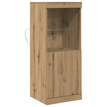 vidaXL Μπουφέ με LED Φώτα στην απόχρωση Artisan Oak 41x37x100cm 1 τεμ.