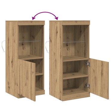 vidaXL Μπουφέ με LED Φώτα στην απόχρωση Artisan Oak 41x37x100cm 1 τεμ.