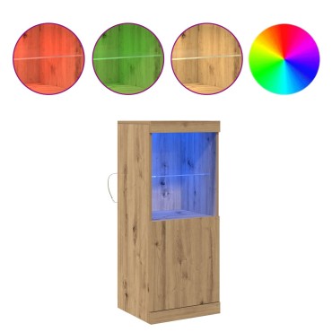 vidaXL Μπουφέ με LED Φώτα στην απόχρωση Artisan Oak 41x37x100cm 1 τεμ.