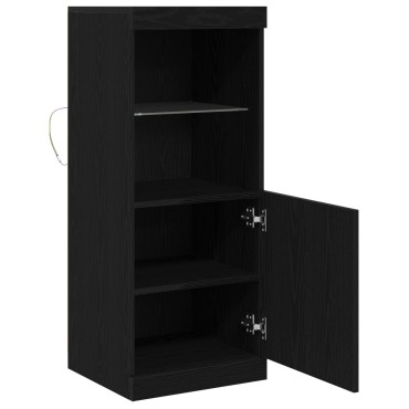 vidaXL Μπουφές με LED Φώτα Μαύρος Δρυς 41x37x100cm 1 τεμ.