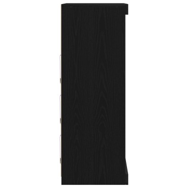 vidaXL Μπουφέ με LED Φώτα Μαύρη Δρυς 60,5x37x100 εκ 1 τεμ.