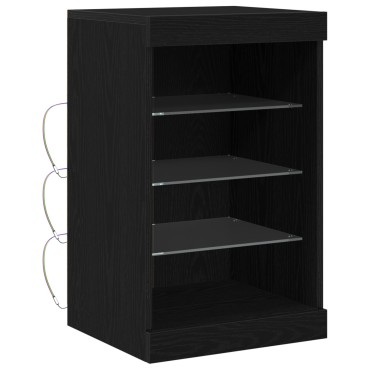 vidaXL Μπουφές με LED Φώτα Μαύρο Δρυς 41x37x67cm 1 τεμ.