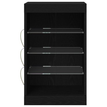 vidaXL Μπουφές με LED Φώτα Μαύρο Δρυς 41x37x67cm 1 τεμ.