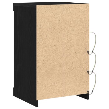 vidaXL Μπουφές με LED Φώτα Μαύρο Δρυς 41x37x67cm 1 τεμ.