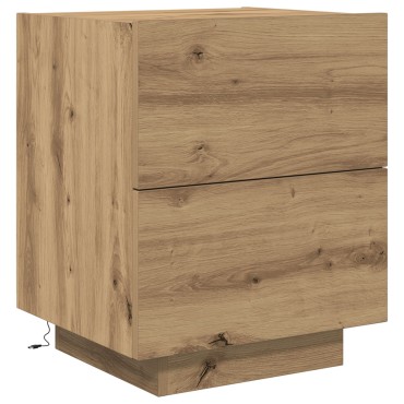 Κομοδίνο vidaXL με LED Φωτιστικά Artisan Oak 45x40x55cm 1 τεμ.
