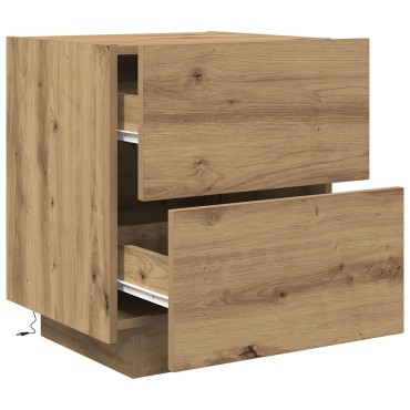 Κομοδίνο vidaXL με LED Φωτιστικά Artisan Oak 45x40x55cm 1 τεμ.