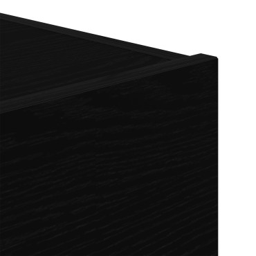 vidaXL Κομοδίνο με LED Φώτα Μαύρη Δρυς 45x40x55 εκ 1 τεμ.
