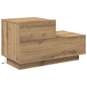 vidaXL Κομοδίνο με φώτα LED σε Artisan Oak 100x36x49 εκ 1 τεμ.