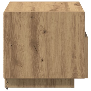 Κομοδίνο vidaXL με LED Φώτα Καρυδί 40x39x37cm 1 τεμ.