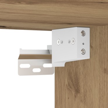 vidaXL Κομοδίνα με LED Φώτα Τοίχου 2 τεμ. Ξύλο Artisan