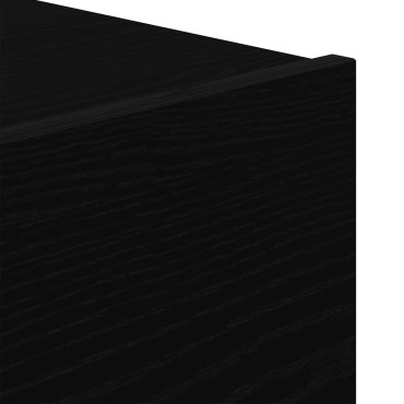 vidaXL Κομοδίνο με LED τοποθετημένο στον τοίχο Μαύρη Δρυς 50x39x41 εκ 1 τεμ.