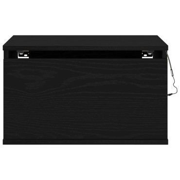 κομοδίνο vidaXL με LED τοίχου Μαύρη Δρυς 50x36x30 εκ 1 τεμ.
