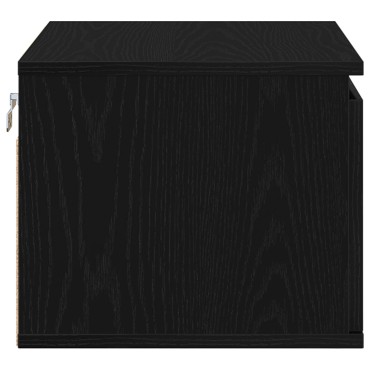 κομοδίνο vidaXL με LED τοίχου Μαύρη Δρυς 50x36x30 εκ 1 τεμ.