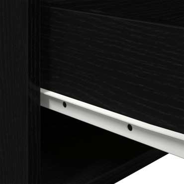 κομοδίνο vidaXL με LED τοίχου Μαύρη Δρυς 50x36x30 εκ 1 τεμ.