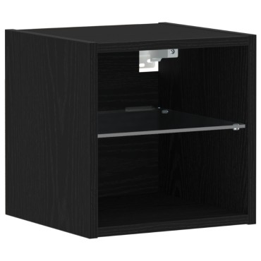 vidaXL Κάμψη LED TV 2 τεμ. Μαύρη Δρυς 30x28,5x30cm Μηχανουργικό Ξύλο