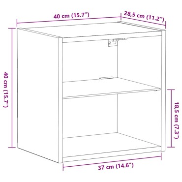 vidaXL Ράφι τοίχου με φως LED με ράφι Μαύρο 40x28,5x40 εκ 1 τεμ.