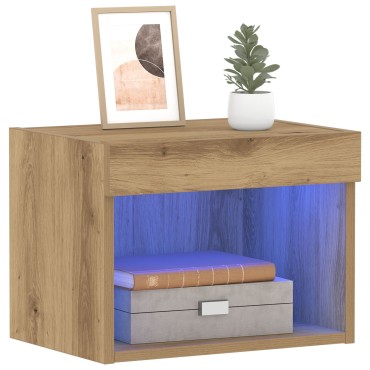 vidaXL Ντουλάπι Τοίχου με LED Φώτα Ξύλο Artisan 40x30x30cm