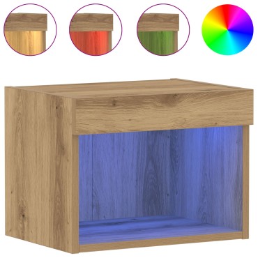 vidaXL Ντουλάπι Τοίχου με LED Φώτα Ξύλο Artisan 40x30x30cm
