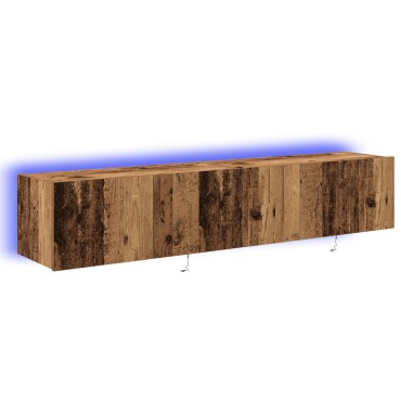 vidaXL Ντουλάπες τηλεόρασης με φώτα LED 2 τεμ. Παλιό ξύλο 80x35x31cm