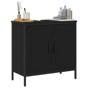 vidaXL Νιπτήρας Μπάνιου Μαύρο Δρυς 60x30x60cm Επεξεργασμένου Ξύλου