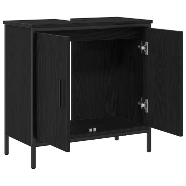 vidaXL Νιπτήρας Μπάνιου Μαύρο Δρυς 60x30x60cm Επεξεργασμένου Ξύλου