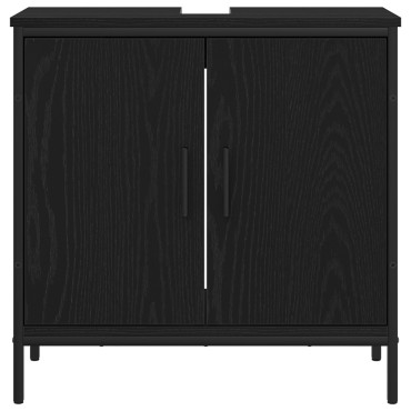 vidaXL Νιπτήρας Μπάνιου Μαύρο Δρυς 60x30x60cm Επεξεργασμένου Ξύλου