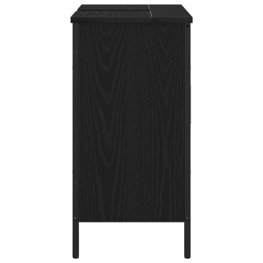 vidaXL Νιπτήρας Μπάνιου Μαύρο Δρυς 60x30x60cm Επεξεργασμένου Ξύλου