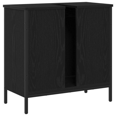 vidaXL Νιπτήρας Μπάνιου Μαύρο Δρυς 60x30x60cm Επεξεργασμένου Ξύλου
