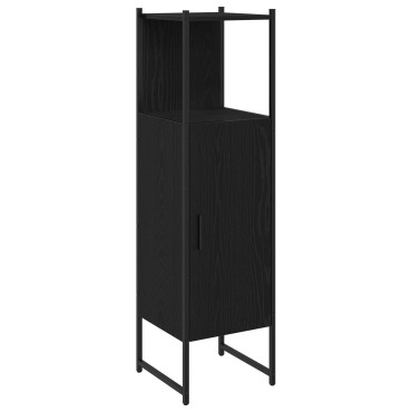 vidaXL Ντουλάπι Μπάνιου Μαύρο Δρυς 33x33x120,5cm Επεξεργασμένο ξύλο 1 τεμ.