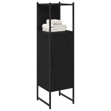 vidaXL Ντουλάπι Μπάνιου Μαύρο Δρυς 33x33x120,5cm Επεξεργασμένο ξύλο 1 τεμ.
