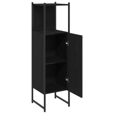 vidaXL Ντουλάπι Μπάνιου Μαύρο Δρυς 33x33x120,5cm Επεξεργασμένο ξύλο 1 τεμ.