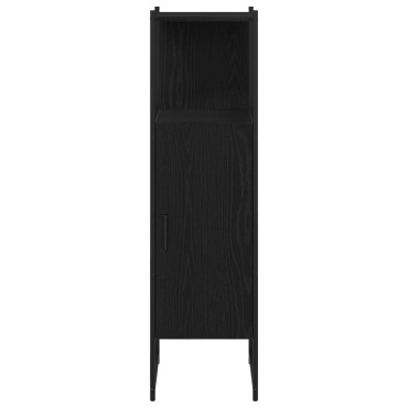 vidaXL Ντουλάπι Μπάνιου Μαύρο Δρυς 33x33x120,5cm Επεξεργασμένο ξύλο 1 τεμ.