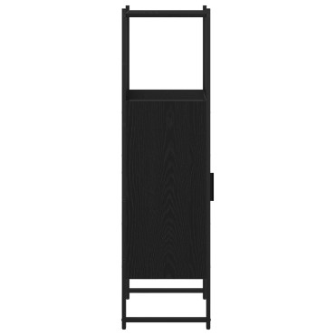 vidaXL Ντουλάπι Μπάνιου Μαύρο Δρυς 33x33x120,5cm Επεξεργασμένο ξύλο 1 τεμ.